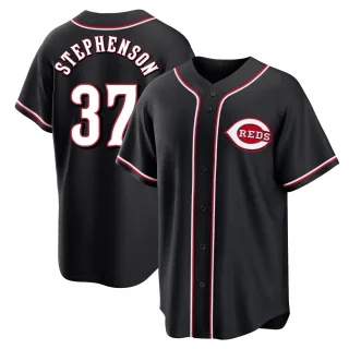 Replica Men's Tyler Stephenson Cincinnati Reds Fashion Out Jersey - Black