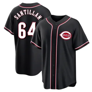 Replica Youth Tony Santillan Cincinnati Reds Fashion Out Jersey - Black
