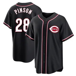 Replica Youth Vada Pinson Cincinnati Reds Fashion Out Jersey - Black